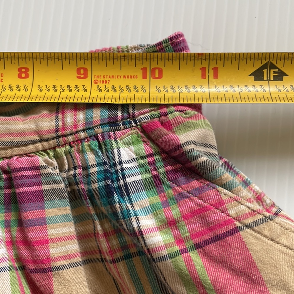Cherokee tan, pink & blue plaid skirt. Girls size small 6 - 6x - Picture 4 of 8